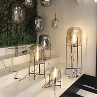 Glass Ball Floor Lamp Post-modern Nordic lamp floor Four Tripod Lamp Home Deco LED Living Room Bedroom Gray glass floor lamp