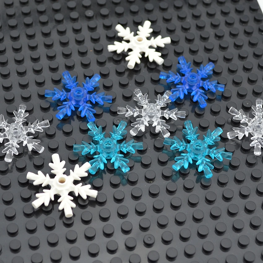 4x4 Ice Crystal Snowflake Bricks City Street View 42409 DIY Enlighten Building Block Brick Compatible With Assembles Particles