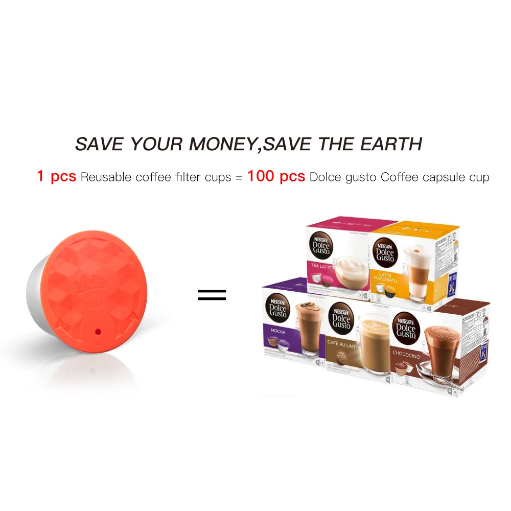 New Upgrade Reusable Coffee Capsule  Milk Capsule For Dolce Gusto Stainless Steel Filter Cup For Nescafe Cofee Machine Crema