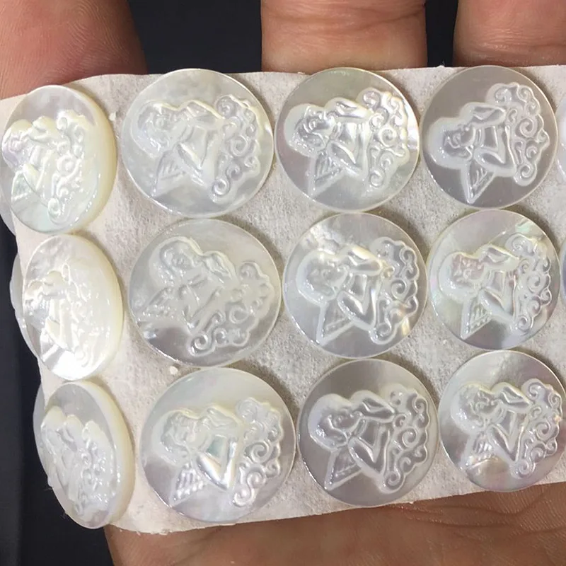 15MM Natural White Pearl Cupid Shell Beads For Jewelry Making Charms Female DIY Fashion Jewelry Accessories 5Pcs/Lot