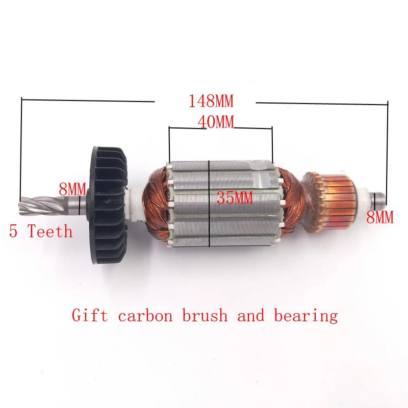 AC220V - 240V 5 teeth Armature Rotor for HITACHI DH24PB3 DH24PC3 C210716E 360720E Power Tool Accessories Electric tools part