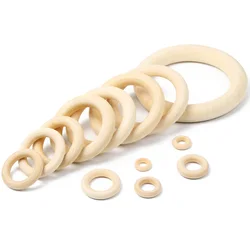 Natural Wood Round Ring Teething Wooden Circle Ring DIY Crafts For Jewelry Making Home Decoration Handmade Accessories