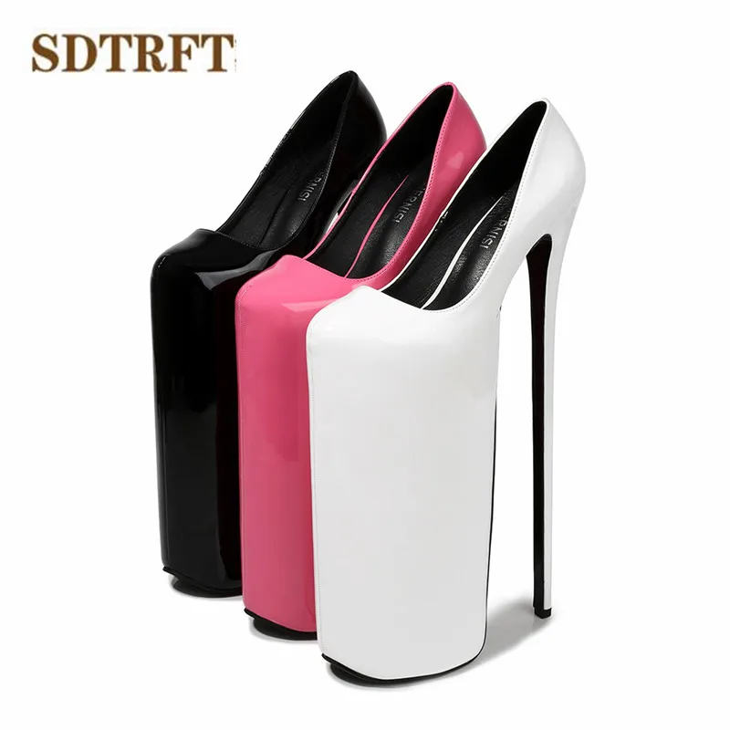 SDTRFT New Designer Stilettos platform Crossdresser 30cm Ultra High Thin heels Girl\'s shoes woman Lolita Uniform Buckle pumps