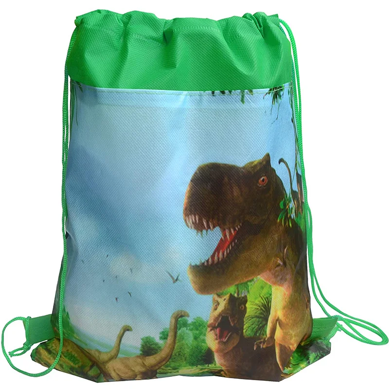 7 Designs Dinosaur Party Drawstring Bag Backpack Goodies Jurassic World Kids Dino Birthday Decor Favor Gift Baby Shower Supplies