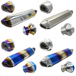 470mm Long 38MM-51MM Motorcycle Exhaust Pipe With Muffler Moto Bike Pot Escape Slip-on For Yamaha Honda KTM Kawasaki Ducati