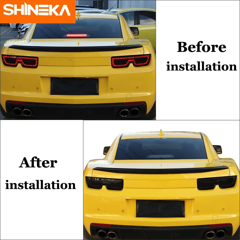 SHINEKA Lamp Hoods For Chevrolet Camaro 2010-2018 ABS Car Rear Tail Light Lamp Decoration Cover Stickers Exterior Accessories