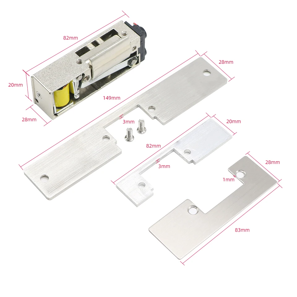 Jeatone-Serrure de porte électrique de type étroit, contrôle d'alimentation pour différentes portes, mode NC, accès sécurisé