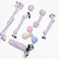 New Pet Dog Puppy Cotton Rope Bite-resistant Molar Tooth Cleaning Play Chewing Toy