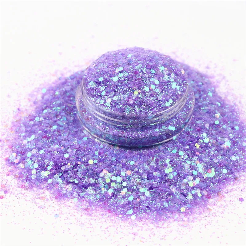 Purple Gradient Nail Sequin Glitter Powder Natural Effect Lamp Cure Natural Dry Nail Glitter Nail Art DIY Design Decoration 10ml