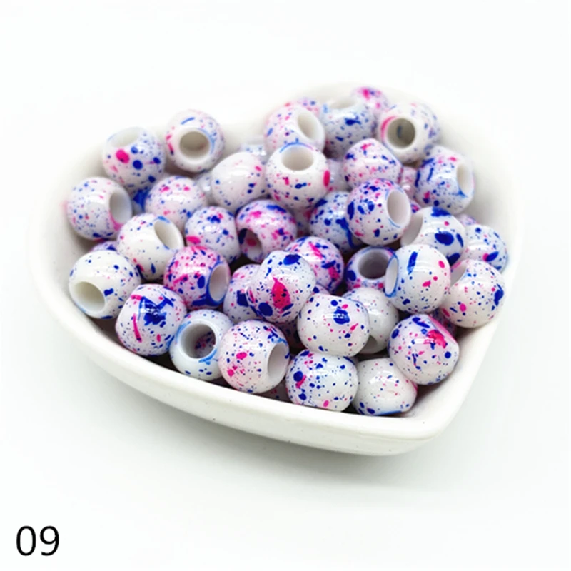 50 stuks 10mm groot gat kralen emmer acryl losse kraal voor sieraden maken armband ketting DIY