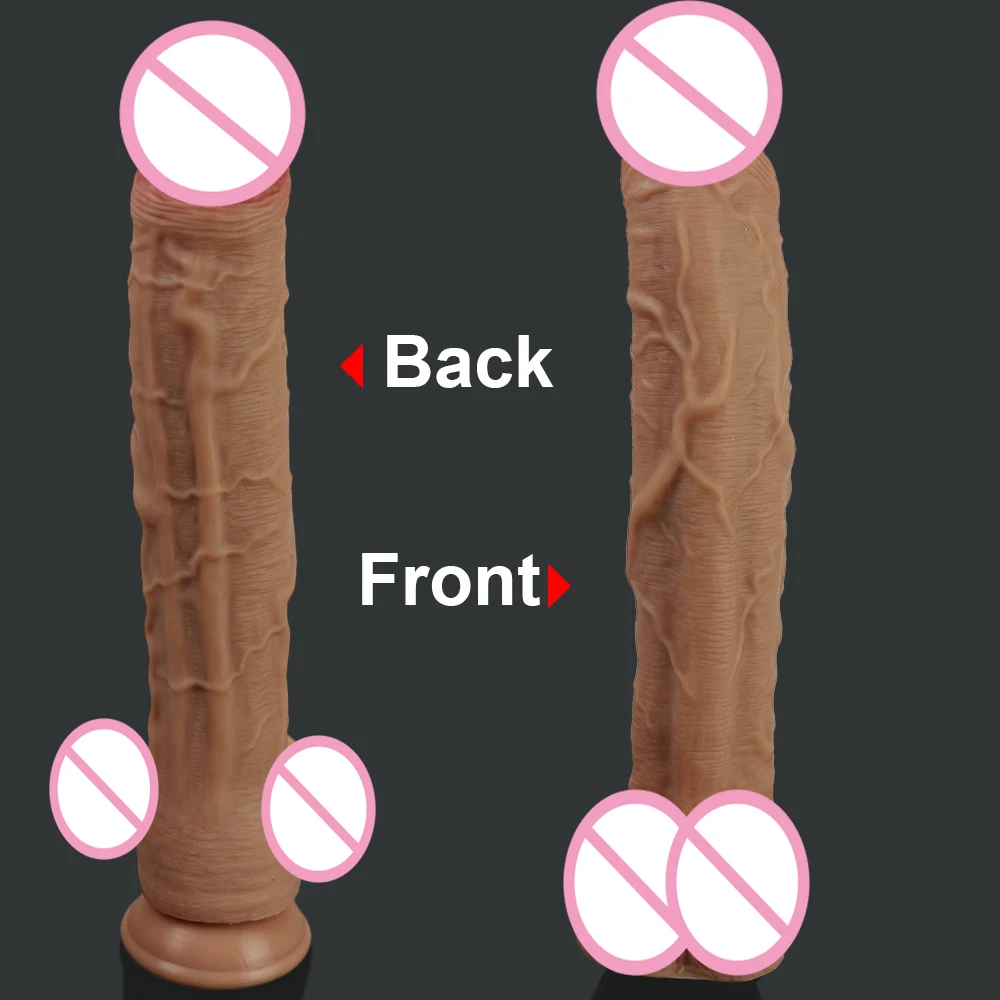 Big Dildo Erotic Soft Double-layer Silicone Long Dildos Realistic Penis Suction Cup Dick for Anal Orgasm Adult Sex Toy for Woman