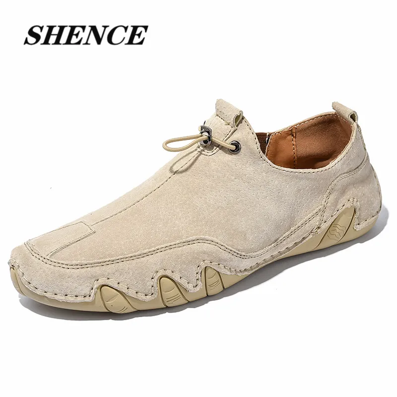 

SHENCE Casual Gentleman Men's Shoes Summer Outdoor Leather Men's Shoes Fashionable and Comfortable Breathable Rubber Soft Sole