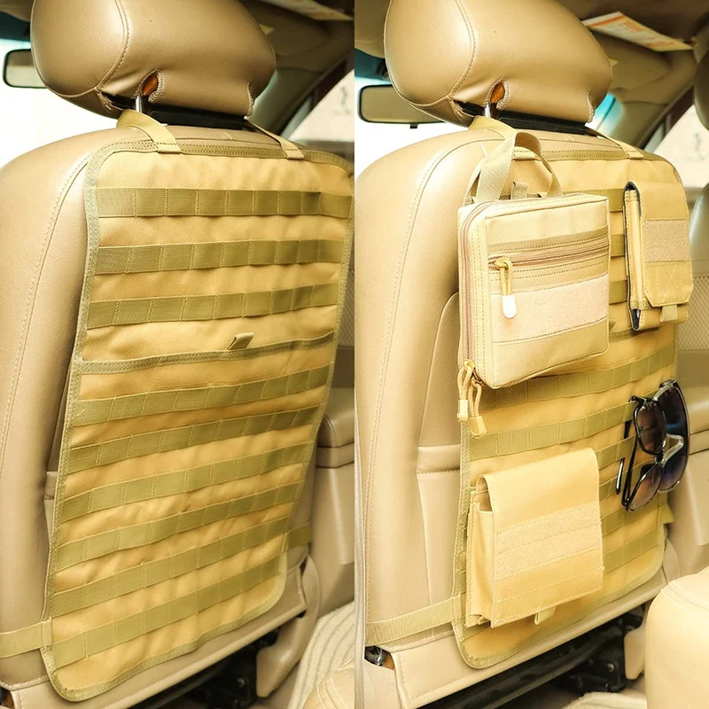 New Tactical MOLLE Bag Car Seat Back Organizer Storage Hunting Bag Pouch Cover Case Vehicle Panel Car Seat Cover Protector