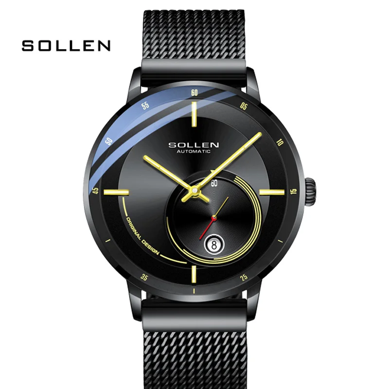 

New Switzerland SOLLEN Luxury Brand Japan MIYOTA Automatic Mechanical Men‘s Watches Sapphire Waterproof Luminous Watch SL309