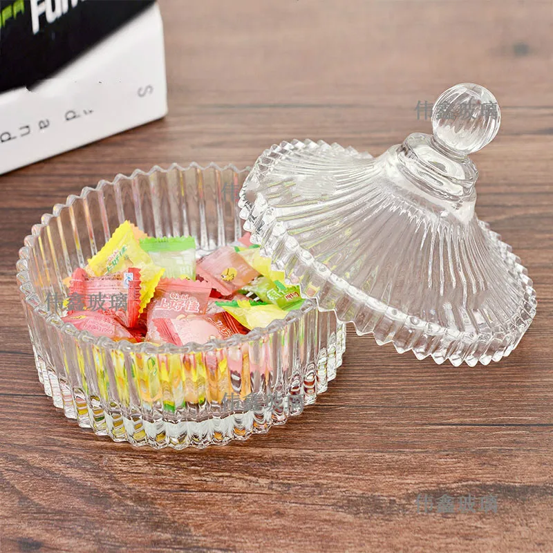 European Creative Candy Tank Fruit Cans Gifts Decoration Glass Cans Flower Tea Cans Condiment Cans Wedding Gifts Crystal bowl