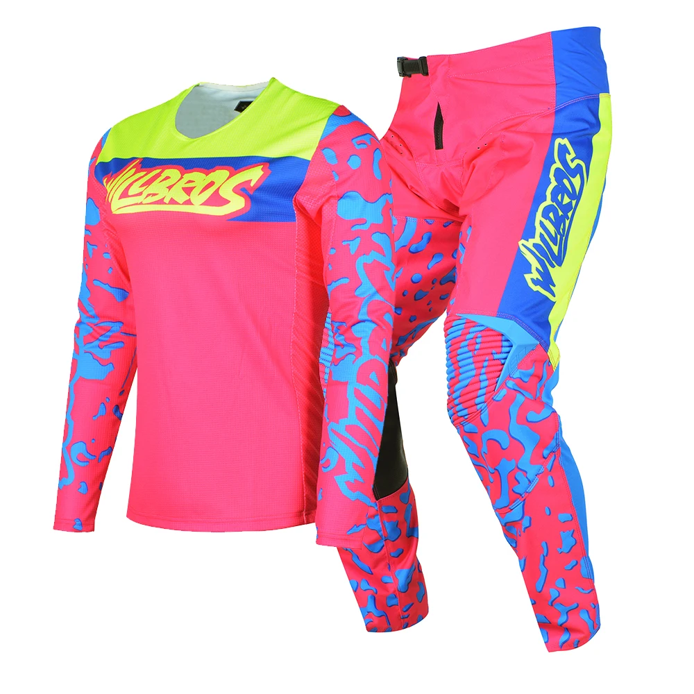 Moto Gear Set Motocross Jersey Pants Cross Outfit Willbros Pink Suit ATV UTV MTB Bike Kits