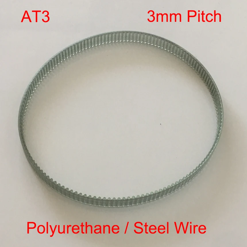 

AT3-150mm 3mm Width AT3-201mm 6mm Width 4mm Pitch Polyurethane PU Steel Wire Cogged Synchronous Timing Belt