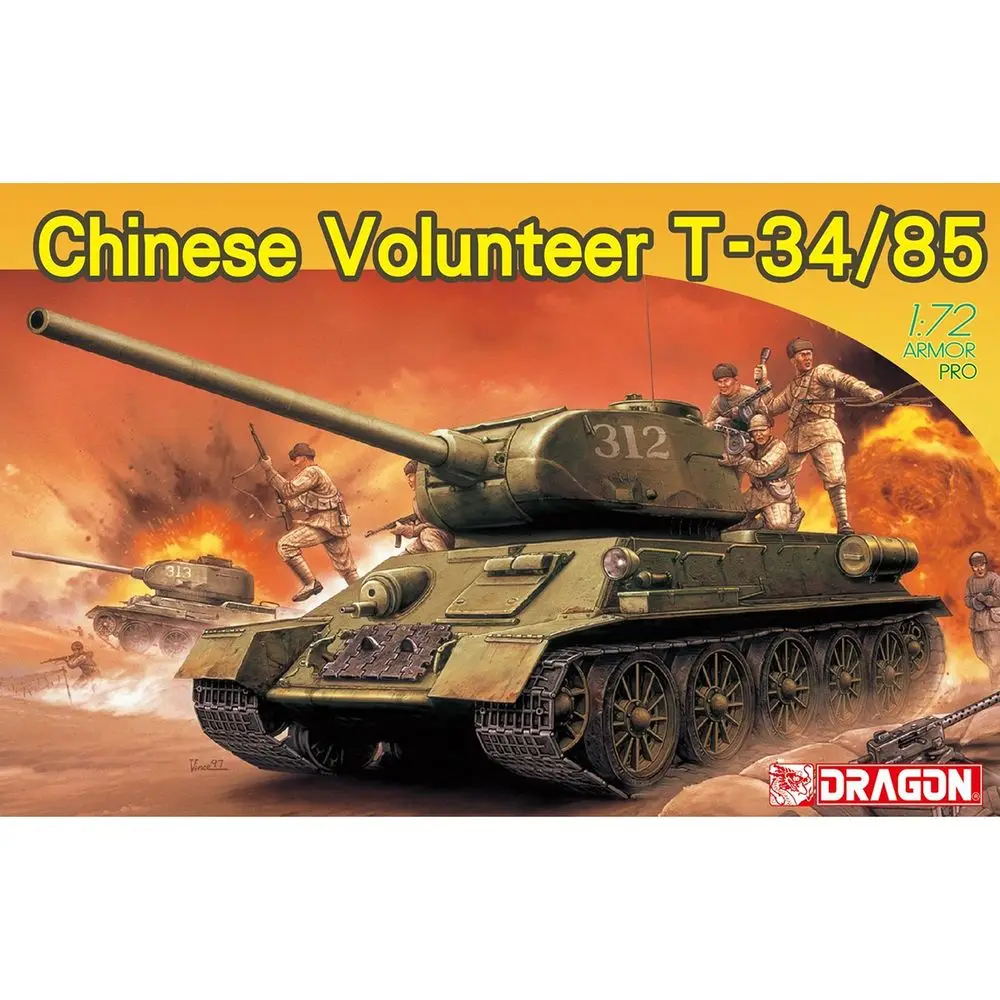 

DRAGON 7668 1/72 Танк для китайского волонтера T-34/85 — набор масштабной модели