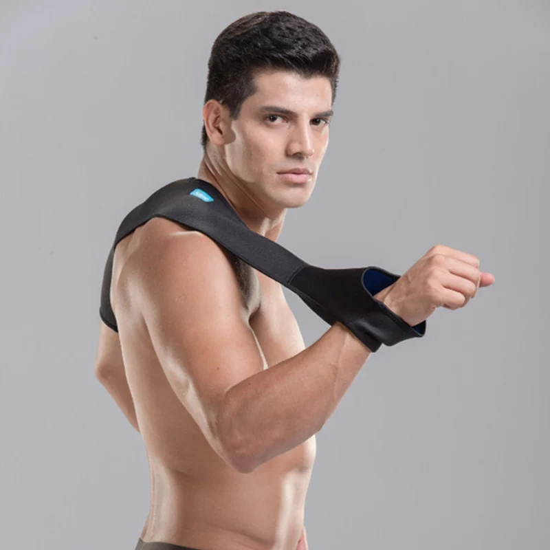 Double Shoulder Back Support Safe Protector Shoulder Weightlifting Sport Brace Sleeping Warm Relief Pain Health Care Strap XA41L