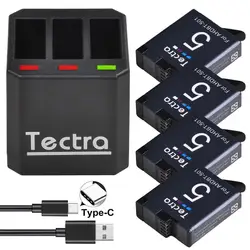 1600mAh Li-ion AHDBT-501 Battery/USB Triple Charger&Type C Port for GoPro Hero 8 Hero 7 Hero 6 Hero 5 Action Cameras
