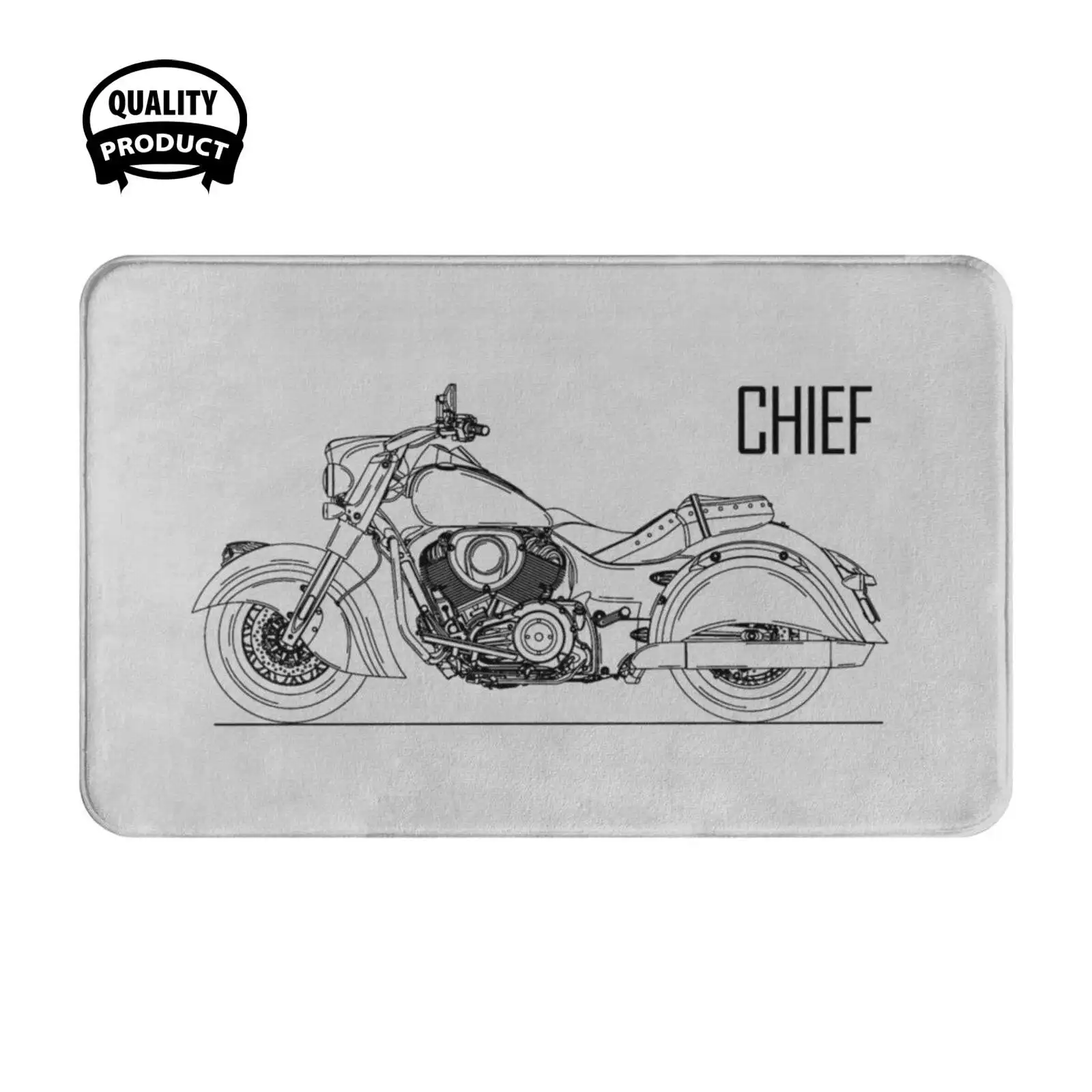 The Chief Motorcycle Blueprint Soft Cushion Home Carpet Door Mat Car Rug Motorcycle Blueprint Chief Motorcycle Transportation