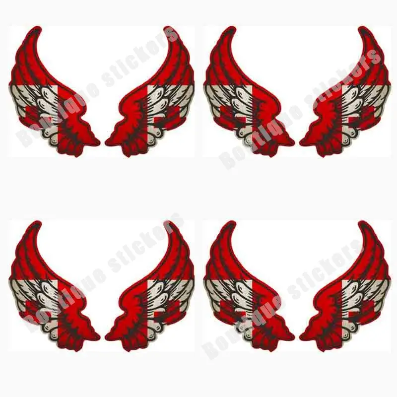 4-piece Set of Stickers Flag Country Wings Locomotive Decal Vinyl Motorcycle TO Tonga Waterproof Sunscreen Realistic Creativity