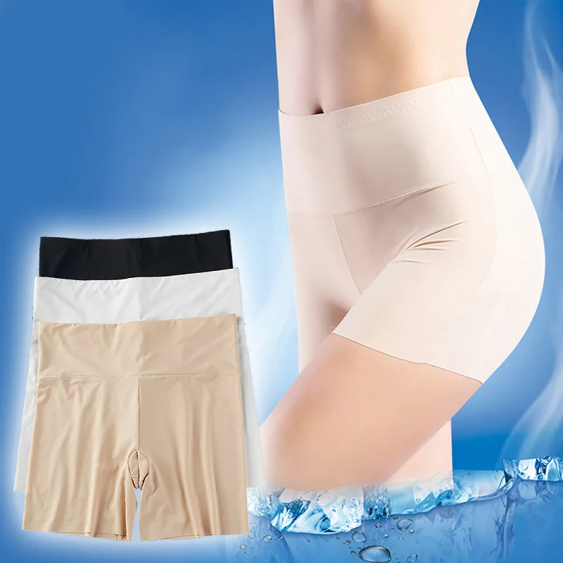 Mutandine Sexy da donna mutandine di seta di ghiaccio senza cuciture pantaloncini di sicurezza a vita alta da donna mutandine mutande Sexy per donna Lingerie