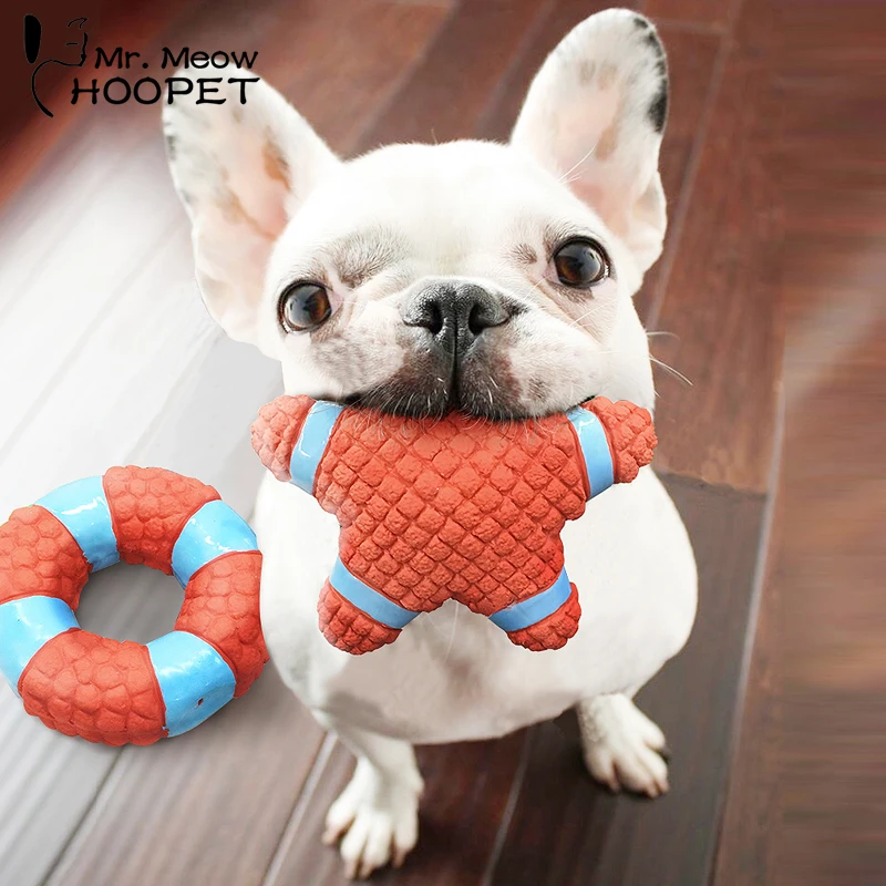 Hoopet Pet Dog Toy Star Shape Round Sound Chew Toys Resistance To Bite Interactive Toys Dog Training Toy Two Colors