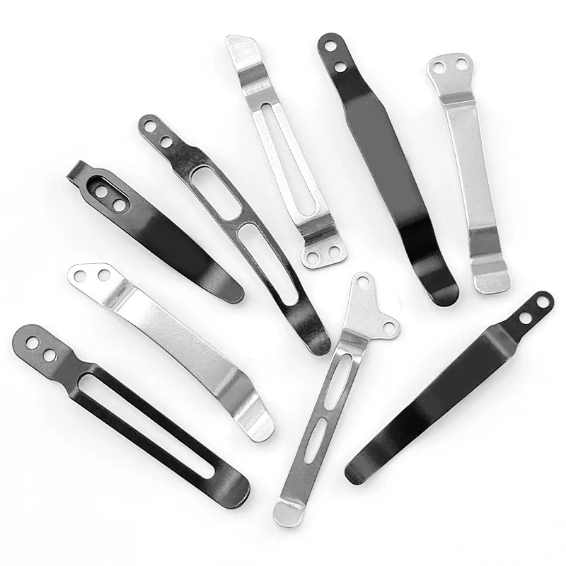 17 Sizes Stainless Steel Back Clip for DIY Folding Pocket Knife Tool DIY Accessories Folding Knife Back Clip Holder