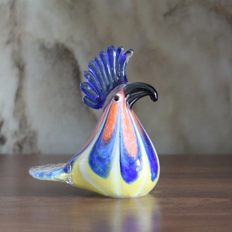 Boshan Glass Parrot Bird Handicrafts Home Decoration New House Model Room Decoration Couple Birthday Gift