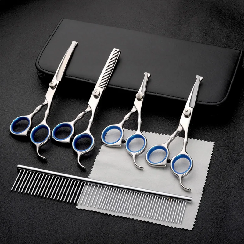 

Professional Pet Grooming Scissors Set 4CR Stainless Steel Safety Round Tip Scissors for Dog