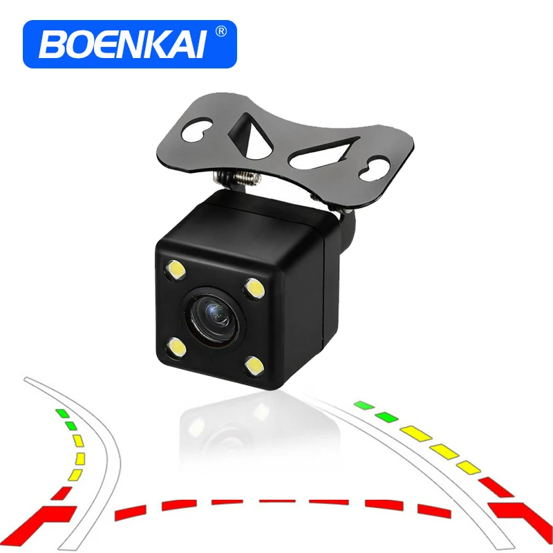 

Boenkai Universal Dynamic Trajectory Parking Line Reversing Camera Backup Rear View Parking Waterproof RCA Vehicle Car Camera