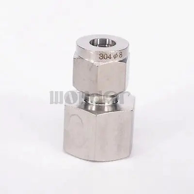 

M16x1.5mm Metric Female to 8mm OD Tube 304 Stainless Steel Pipe Compression fitting Union Connector