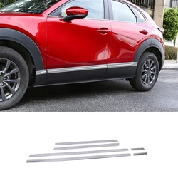 For Mazda CX-30 CX30 2020 2021 Car Styling Sticker Cover Side Door Trim Strip Molding Stream Panel Bumper Moulding 6pcs