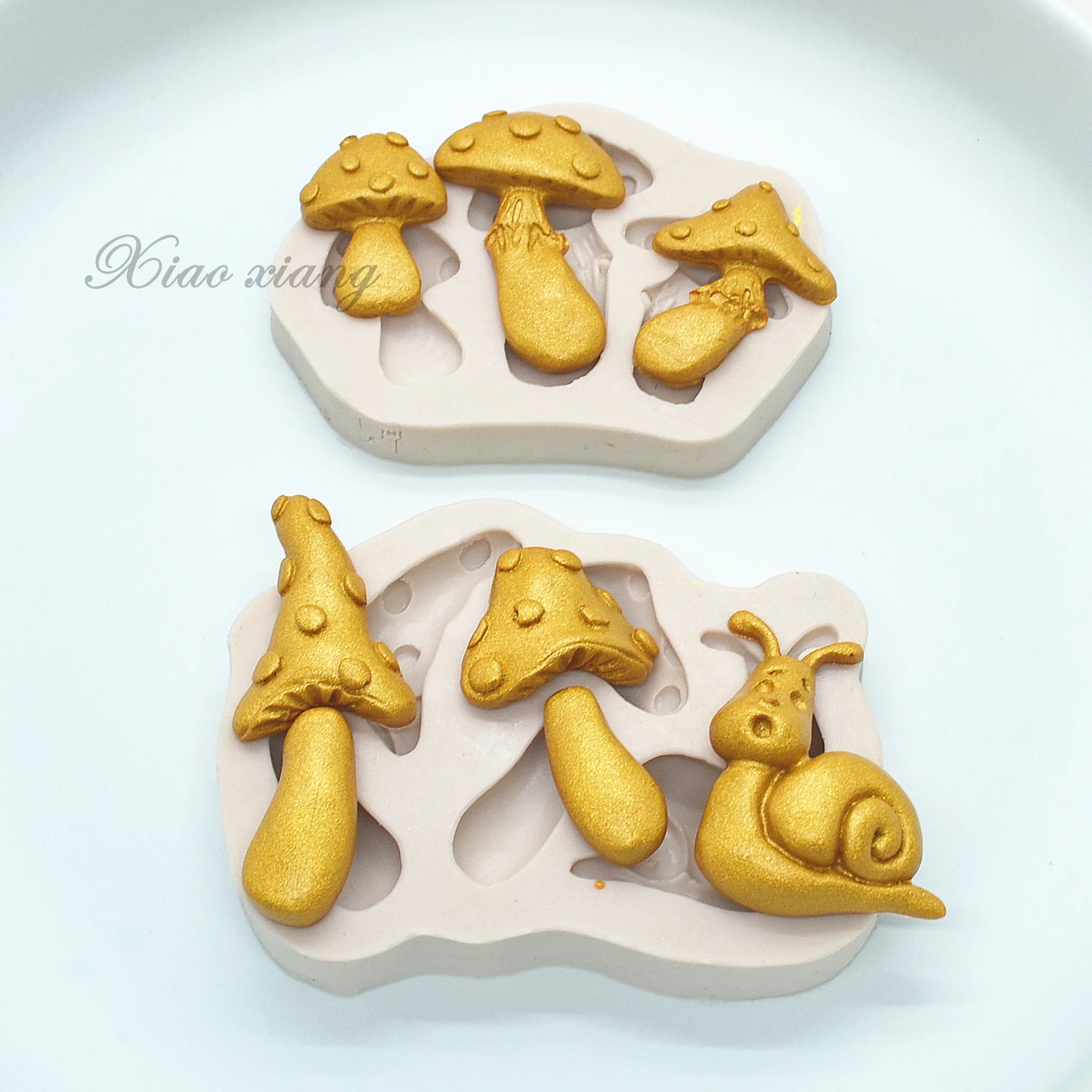 3D Forest Mushroom And Snails Silicone Molds Fondant Molds Cake Decorating Tools Candy Resin Clay Chocolate Mould M903