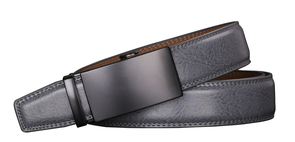 Grau Automatische Schnalle Gürtel Für Männer Luxus Designer Marke Echtes Leder Gürtel Männlichen Casual Formale Kleid Gürtel Hohe Qualität B281 – Detail 6