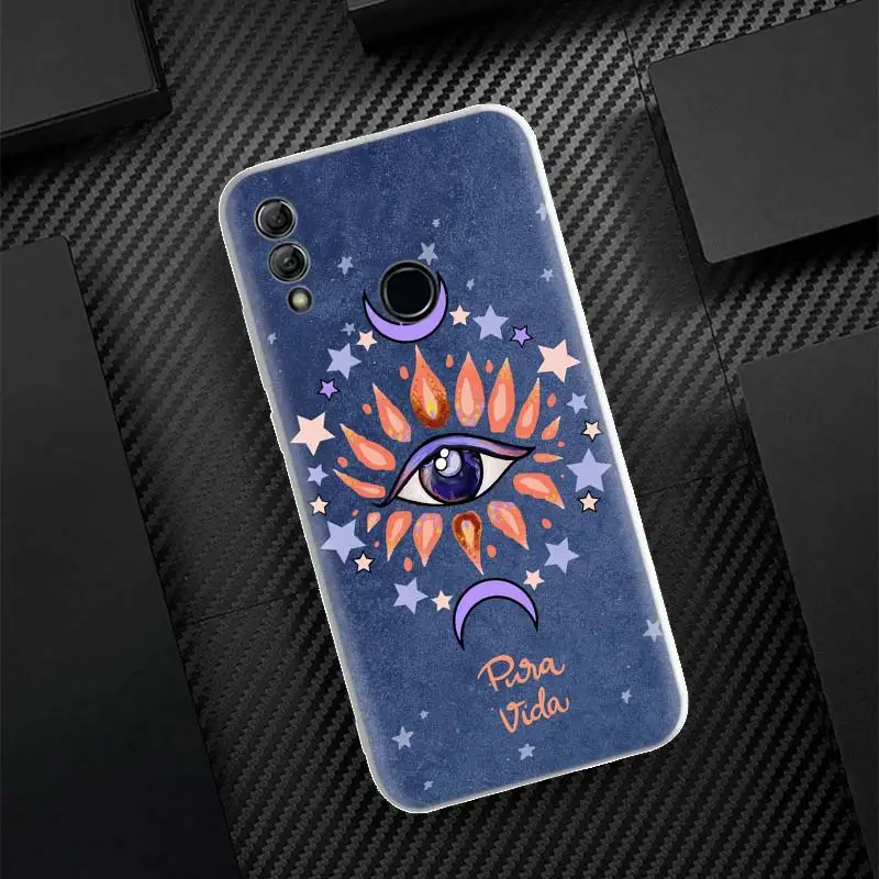 Evil Eye Gold Foil Soft Phone Case For Huawei Honor 10 9 20 Lite Y5 Y6 Y7 Y9 P Smart Z 2019 8A Pro 8X 8S 7A 7X 9X Coque