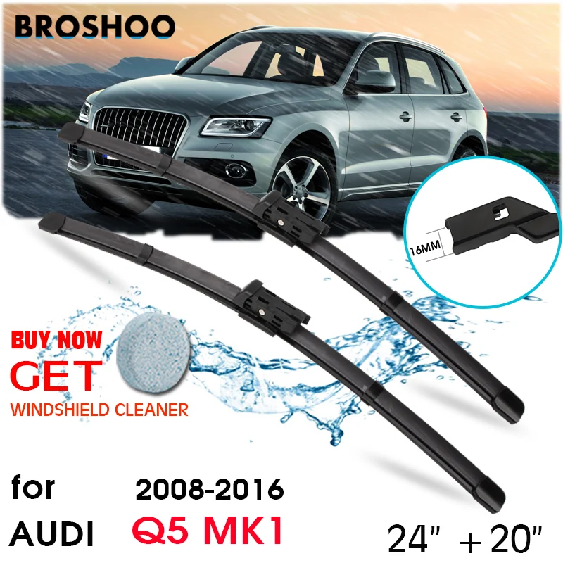 

Car Wiper Blade Front Window Windscreen Windshield Wipers Blades Push Button Auto Accessories For Audi Q5 MK1 24"+20" 2008-2016