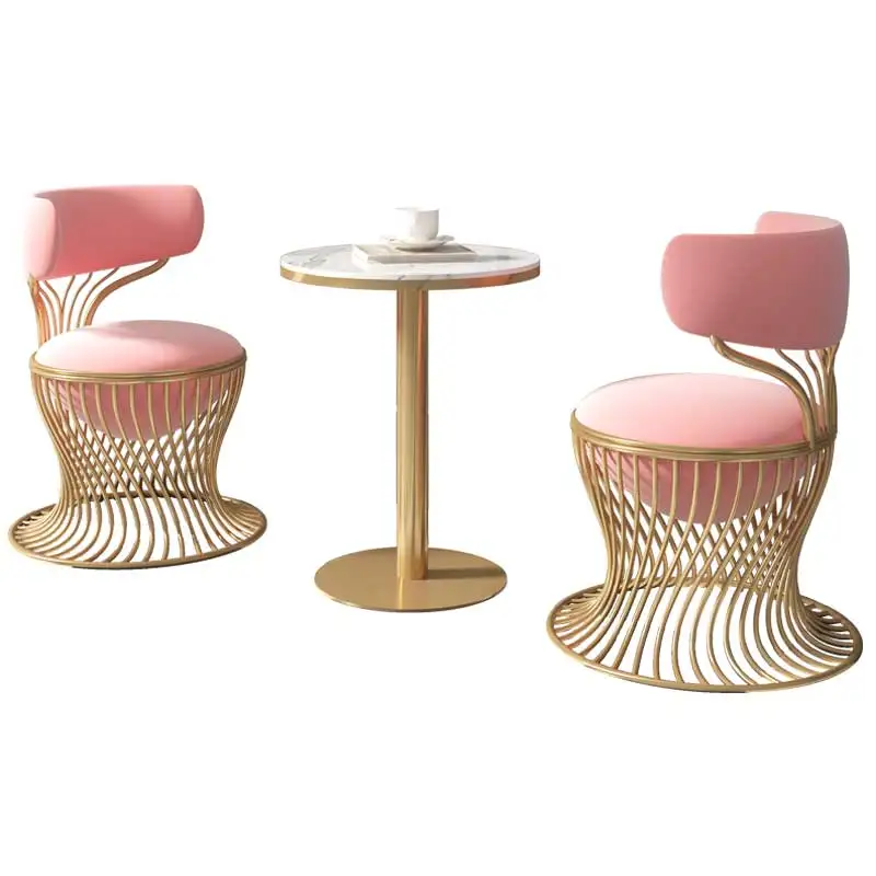 Nordic Dining Room Chairs Cafe Table Set Living Room Modern Leisure Chairs Luxury Table Small Girl Bedroom Makeup Vanity Chair