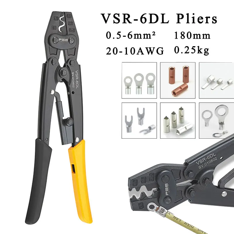 

Crimping Pliers VSR-6DL 0.5-6.0mm 20-10AWG High Quality Precision Wire Connector Rnb Sc Terminal Tool Vsr-6dl Hs-6 Pliers Tools