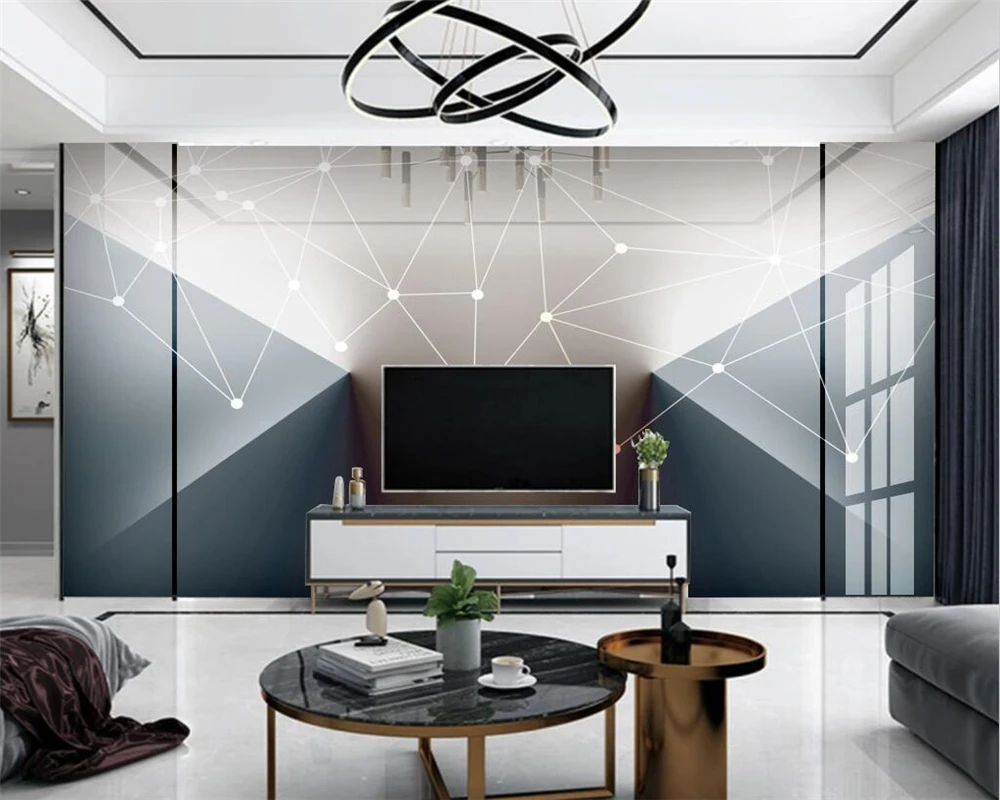 beibehang Custom modern light luxury geometric lines abstract modern minimalist background wallpaper wall papers home decor