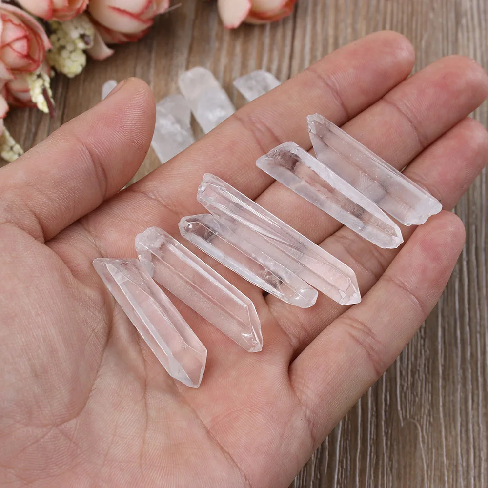 1 PC Clear Healing Crystal Stone Collectables Clear Polished Wands Specimen Natural Stones Decoration Pointed DIY Craft Gift