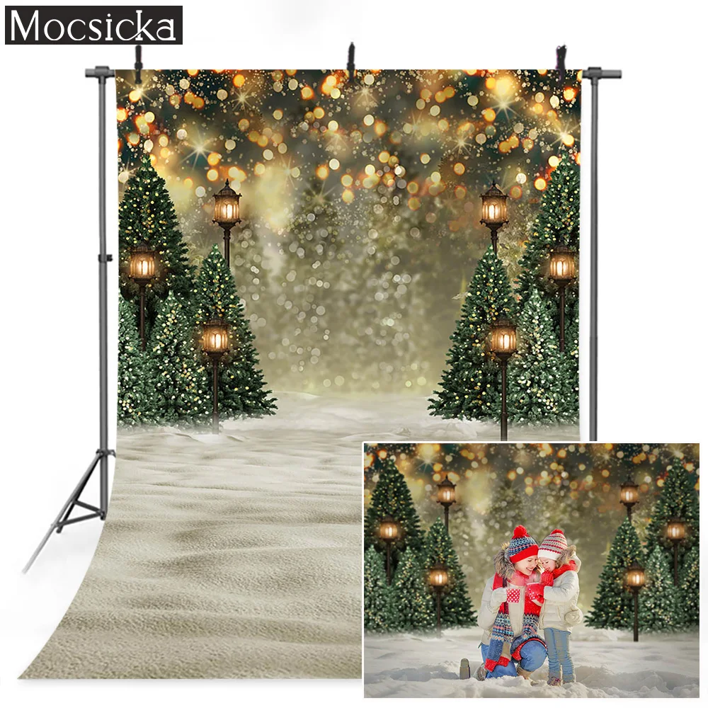 Mùa Đông Giáng Sinh Phông Nền Cửa Sổ Lò Sưởi Sinh Nhật Chân Dung Nền Cây Thông Xanh Vòng Hoa Photocall Studio Ảnh Đạo Cụ