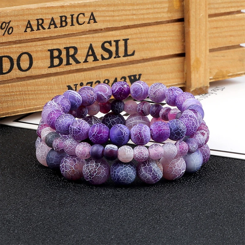 Classic Men Bracelet 6mm/8mm/10mm Natural Weathered Stone Beads Elastic Bracelets&Bangles For Womne Couples Yoga Charm Jewelry