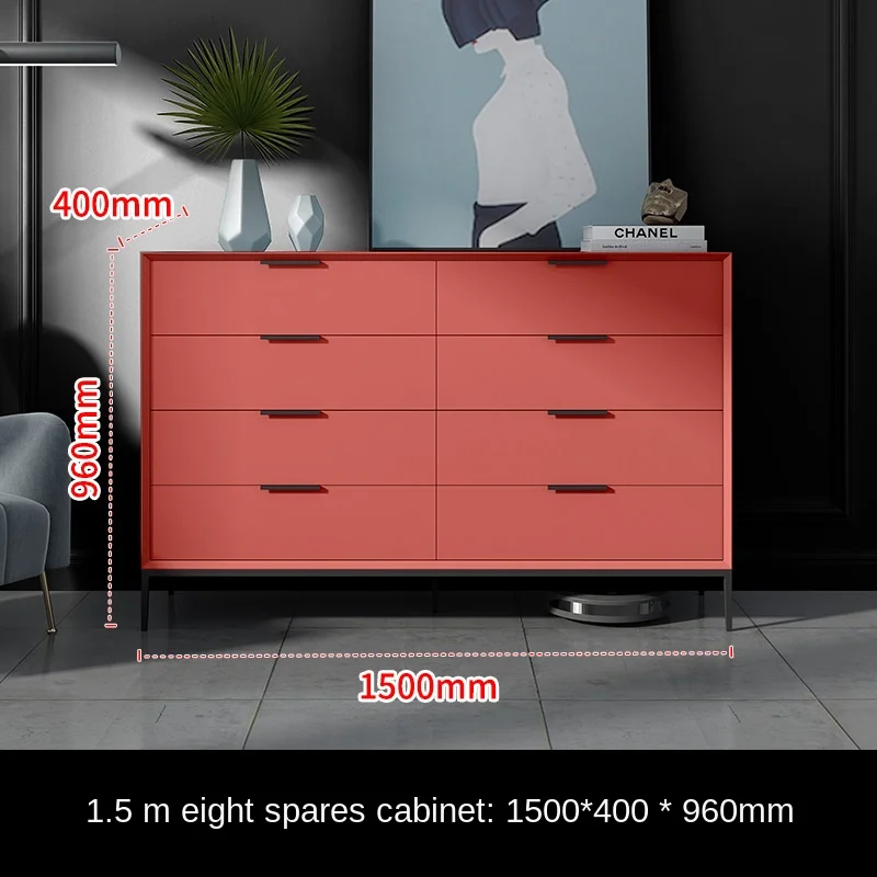 minimalist eight drawer cabinet simple modern light luxury living room storage side cabinet bedroom bed end storage cabinet