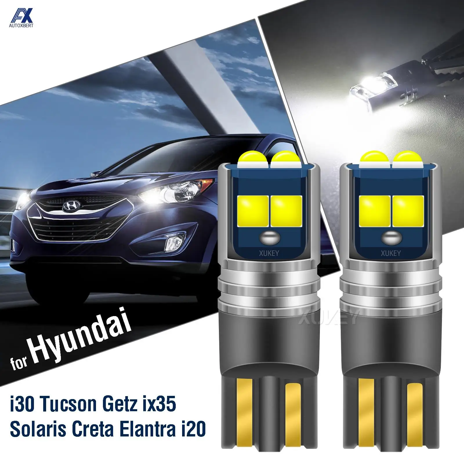 LED Side Light Parking Lights Bulbs White Sidelight W5W For Hyundai Getz Solaris RB 2010-2017 Creta ix25 MK1 Elantra GT Tucson