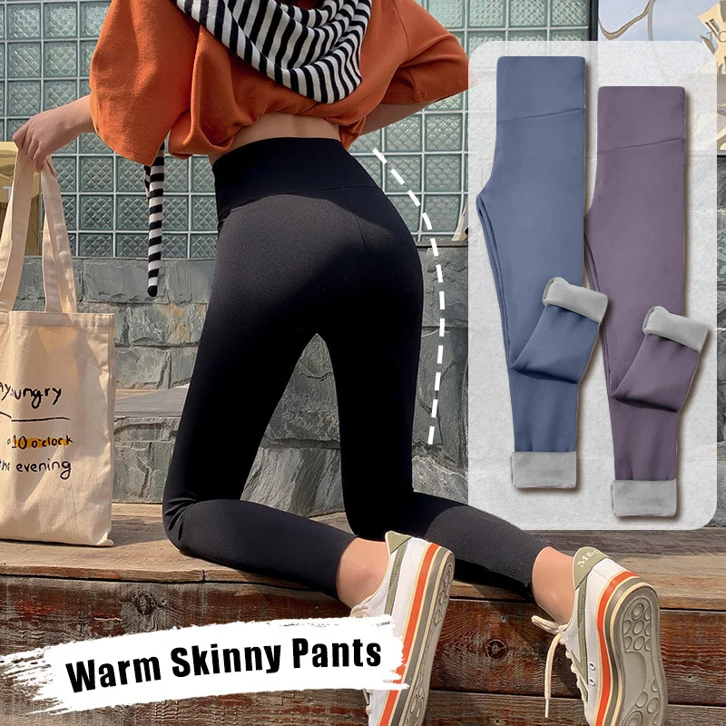 Winter Outwear Leggings Women Plus Size High Waist Stretch Thick Legging Solid Skinny Warm Velvet Pencil Pants Lady Trousers