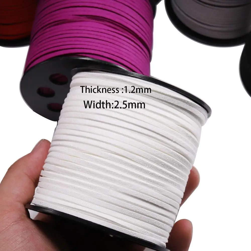 10m/lot 2.5 mm 24 Colors Faux Suede Cord DIY Craft Necklace Bracelet Findings Velvet Rope For Jewelry Making Thread String Rope