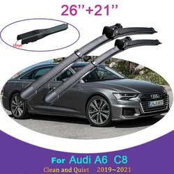 for Audi A6 C8  2019 2020 2021 Rubber Wiper Snow Scraping Blade Frameless Silent Front Windshield Brushes Car Accessories