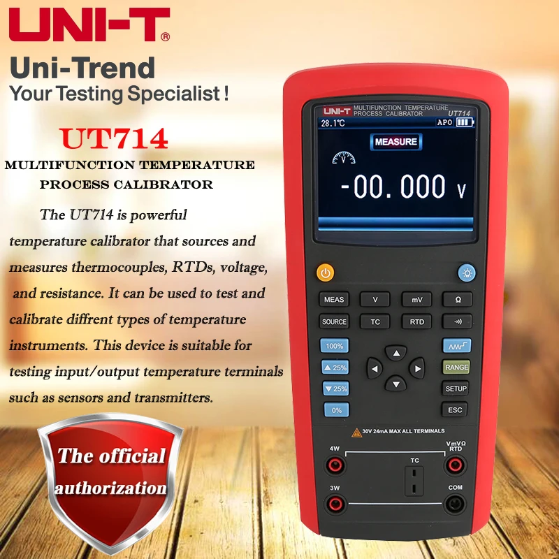 

UNI-T UT714 Высокоточный многофункциональный калибратор термопары; Таблица источника калибровки температуры